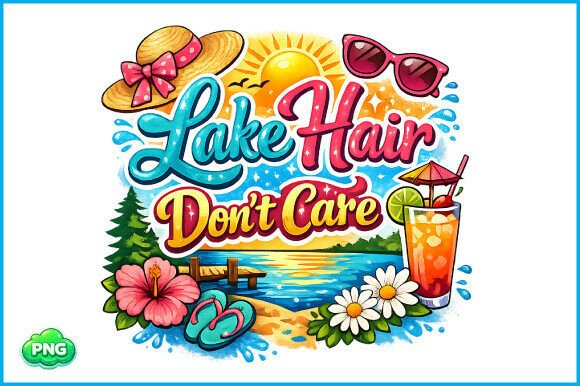 Download Lake Hair Don't Care PNG Summer Design - Summer design Collection